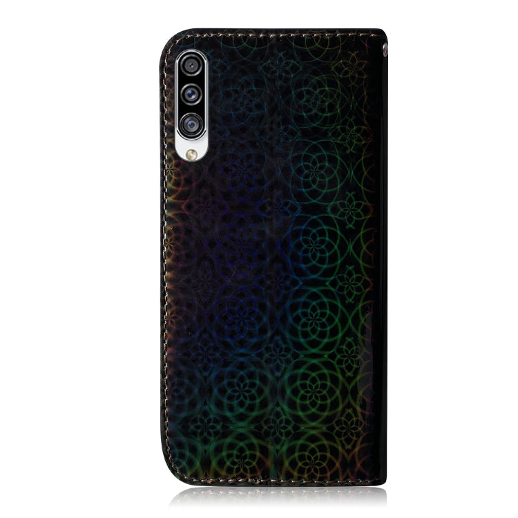 For Galaxy A30s Solid Color Colorful Magnetic Buckle Horizontal Flip PU Leather Case with Holder & Card Slots & Wallet & Lanyard(Black) by buy2fix