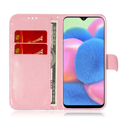 For Galaxy A30s Solid Color Colorful Magnetic Buckle Horizontal Flip PU Leather Case with Holder & Card Slots & Wallet & Lanyard(Pink) by buy2fix