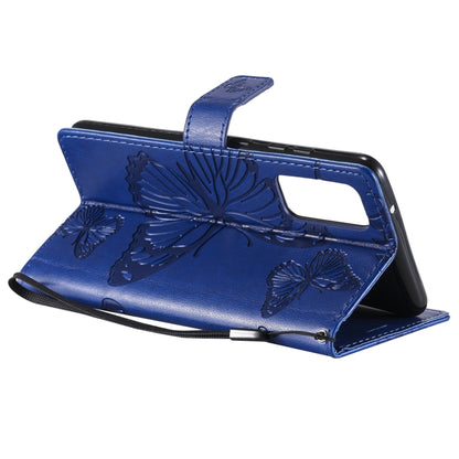 For Samsung Galaxy S20 FE 5G / S20 Lite 3D Butterflies Embossing Pattern Horizontal Flip Leather Case with Holder & Card Slot & Wallet(Blue) by buy2fix