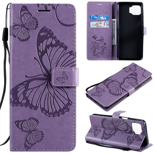 For Motorola Moto G 5G Plus 3D Butterflies Embossing Pattern Horizontal Flip Leather Case with Holder & Card Slot & Wallet(Purple) - Motorola Cases by buy2fix | Online Shopping UK | buy2fix