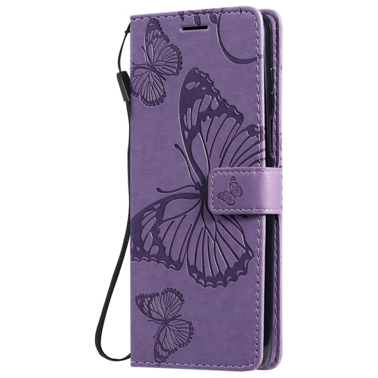 For Motorola Moto G 5G Plus 3D Butterflies Embossing Pattern Horizontal Flip Leather Case with Holder & Card Slot & Wallet(Purple) - Motorola Cases by buy2fix | Online Shopping UK | buy2fix