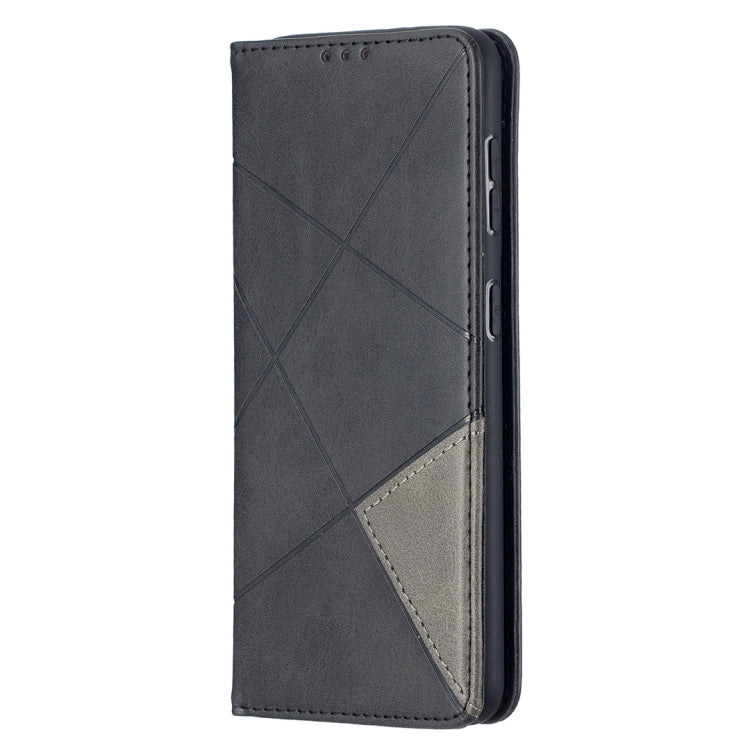 For Samsung Galaxy S21 5G Rhombus Texture Horizontal Flip Magnetic Leather Case with Holder & Card Slots(Black) - Galaxy S21 5G Cases by buy2fix | Online Shopping UK | buy2fix