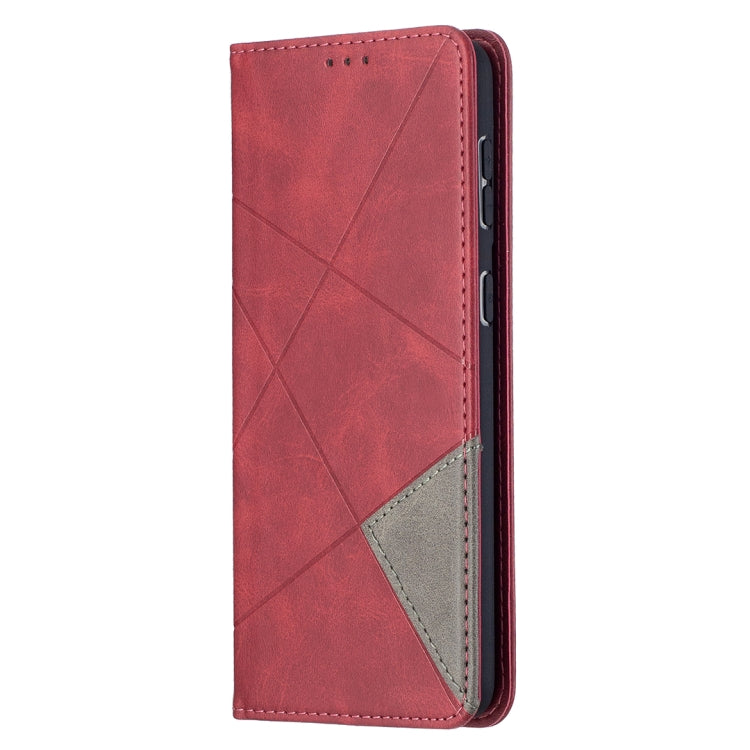 For Samsung Galaxy S21+ 5G Rhombus Texture Horizontal Flip Magnetic Leather Case with Holder & Card Slots(Red) - Galaxy S21+ 5G Cases by buy2fix | Online Shopping UK | buy2fix