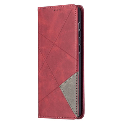 For Samsung Galaxy S21+ 5G Rhombus Texture Horizontal Flip Magnetic Leather Case with Holder & Card Slots(Red) - Galaxy S21+ 5G Cases by buy2fix | Online Shopping UK | buy2fix