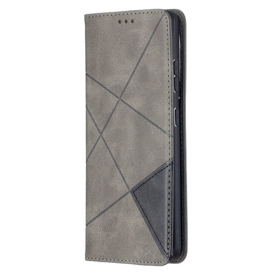 For Samsung Galaxy S21 Ultra 5G Rhombus Texture Horizontal Flip Magnetic Leather Case with Holder & Card Slots(Grey) - Galaxy S21 Ultra 5G Cases by buy2fix | Online Shopping UK | buy2fix