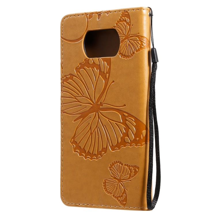For Xiaomi Poco X3 NFC 3D Butterflies Embossing Pattern Horizontal Flip Leather Case with Holder & Card Slot & Wallet(Yellow) - Xiaomi Cases by buy2fix | Online Shopping UK | buy2fix
