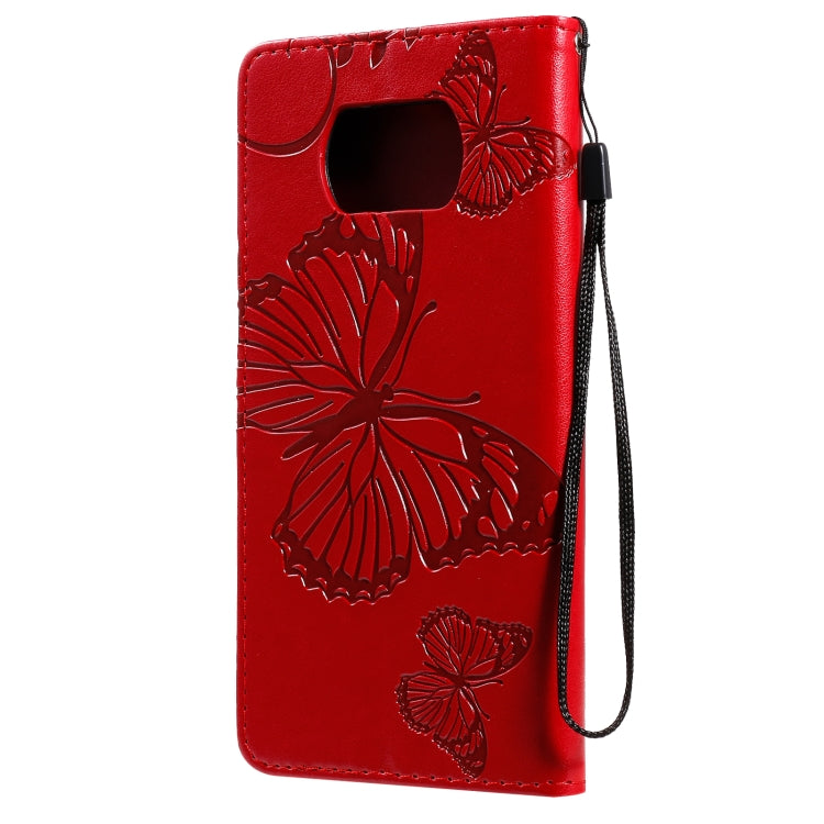 For Xiaomi Poco X3 NFC 3D Butterflies Embossing Pattern Horizontal Flip Leather Case with Holder & Card Slot & Wallet(Red) - Xiaomi Cases by buy2fix | Online Shopping UK | buy2fix
