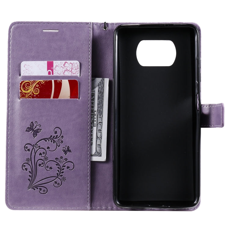 For Xiaomi Poco X3 NFC 3D Butterflies Embossing Pattern Horizontal Flip Leather Case with Holder & Card Slot & Wallet(Purple) - Xiaomi Cases by buy2fix | Online Shopping UK | buy2fix