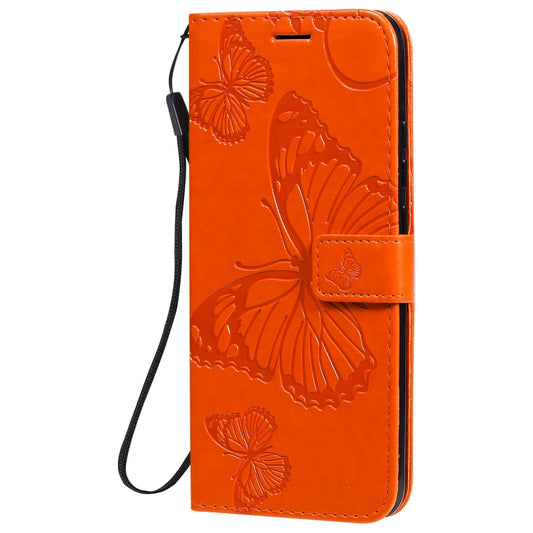 For Xiaomi Redmi 9C 3D Butterflies Embossing Pattern Horizontal Flip Leather Case with Holder & Card Slot & Wallet(Orange) - Xiaomi Cases by buy2fix | Online Shopping UK | buy2fix