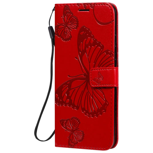 For Xiaomi Redmi 9C 3D Butterflies Embossing Pattern Horizontal Flip Leather Case with Holder & Card Slot & Wallet(Red) - Xiaomi Cases by buy2fix | Online Shopping UK | buy2fix