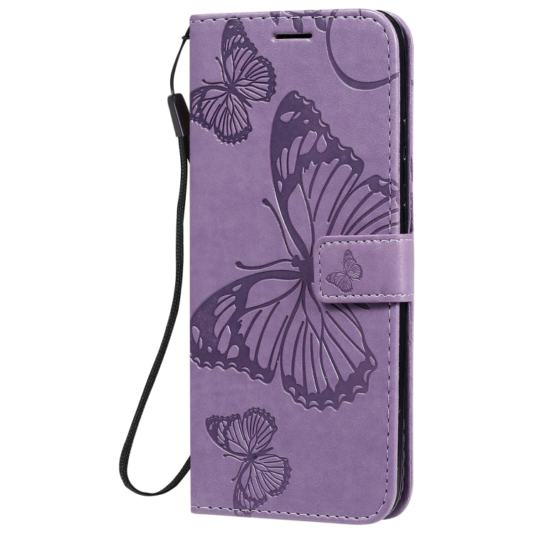 For Xiaomi Redmi 9C 3D Butterflies Embossing Pattern Horizontal Flip Leather Case with Holder & Card Slot & Wallet(Purple) - Xiaomi Cases by buy2fix | Online Shopping UK | buy2fix