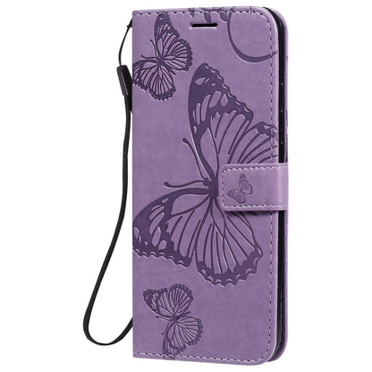 For Xiaomi Redmi 9C 3D Butterflies Embossing Pattern Horizontal Flip Leather Case with Holder & Card Slot & Wallet(Purple) - Xiaomi Cases by buy2fix | Online Shopping UK | buy2fix