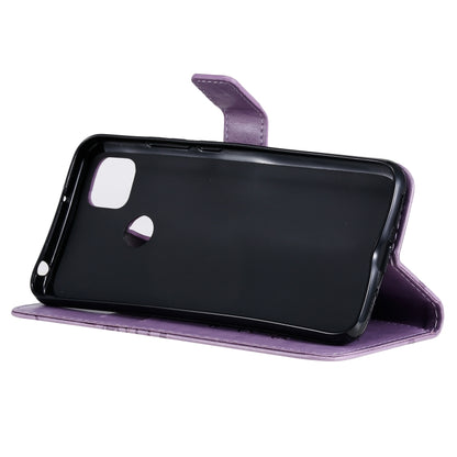 For Xiaomi Redmi 9C 3D Butterflies Embossing Pattern Horizontal Flip Leather Case with Holder & Card Slot & Wallet(Purple) - Xiaomi Cases by buy2fix | Online Shopping UK | buy2fix