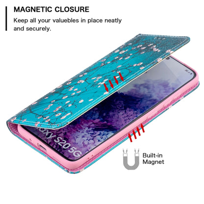 For Samsung Galaxy S20 Colored Drawing Pattern Invisible Magnetic Horizontal Flip PU Leather Case with Holder & Card Slots & Wallet(Plum Blossom) by buy2fix