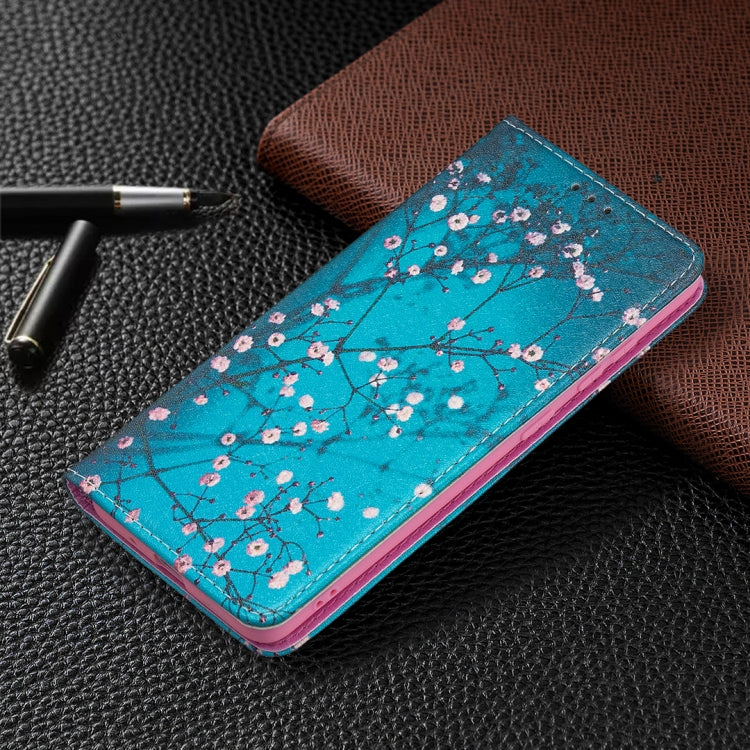 For Samsung Galaxy S20 Colored Drawing Pattern Invisible Magnetic Horizontal Flip PU Leather Case with Holder & Card Slots & Wallet(Plum Blossom) by buy2fix