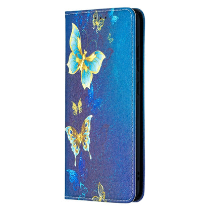 For Samsung Galaxy S20 FE Colored Drawing Pattern Invisible Magnetic Horizontal Flip PU Leather Case with Holder & Card Slots & Wallet(Gold Butterflies) by buy2fix