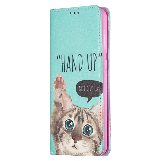 For Samsung Galaxy S21+ 5G Colored Drawing Pattern Invisible Magnetic Horizontal Flip PU Leather Case with Holder & Card Slots & Wallet(Cat) - Galaxy S21+ 5G Cases by buy2fix | Online Shopping UK | buy2fix