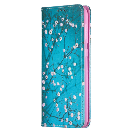For Samsung Galaxy S21+ 5G Colored Drawing Pattern Invisible Magnetic Horizontal Flip PU Leather Case with Holder & Card Slots & Wallet(Plum Blossom) - Galaxy S21+ 5G Cases by buy2fix | Online Shopping UK | buy2fix