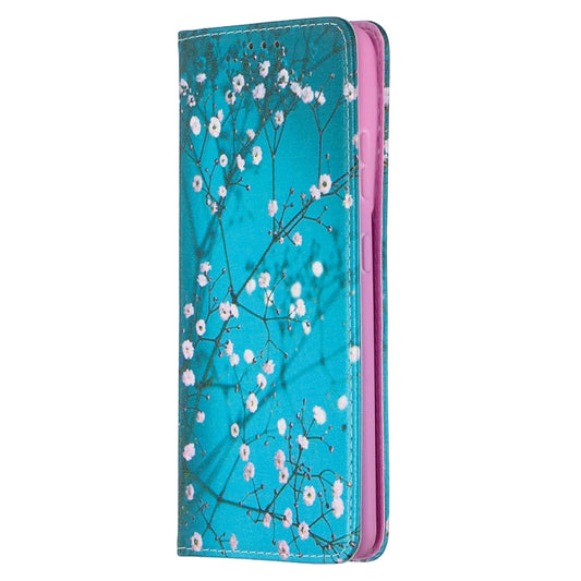 For Samsung Galaxy S21 Ultra 5G Colored Drawing Pattern Invisible Magnetic Horizontal Flip PU Leather Case with Holder & Card Slots & Wallet(Plum Blossom) - Galaxy S21 Ultra 5G Cases by buy2fix | Online Shopping UK | buy2fix