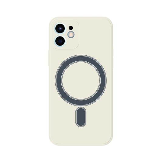 For iPhone 11 Silicone Full Coverage Shockproof Magsafe Case (White) - iPhone 11 Cases by buy2fix | Online Shopping UK | buy2fix