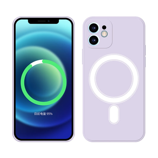 For iPhone 11 Silicone Full Coverage Shockproof Magsafe Case (Light Purple) - iPhone 11 Cases by buy2fix | Online Shopping UK | buy2fix