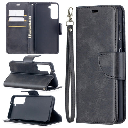 For Samsung Galaxy S21 5G Lambskin Texture Pure Color Horizontal Flip PU Leather Case with Holder & Card Slots & Wallet & Lanyard(Black) - Galaxy S21 5G Cases by buy2fix | Online Shopping UK | buy2fix