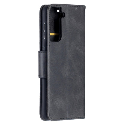 For Samsung Galaxy S21 5G Lambskin Texture Pure Color Horizontal Flip PU Leather Case with Holder & Card Slots & Wallet & Lanyard(Black) - Galaxy S21 5G Cases by buy2fix | Online Shopping UK | buy2fix