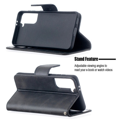 For Samsung Galaxy S21 5G Lambskin Texture Pure Color Horizontal Flip PU Leather Case with Holder & Card Slots & Wallet & Lanyard(Black) - Galaxy S21 5G Cases by buy2fix | Online Shopping UK | buy2fix