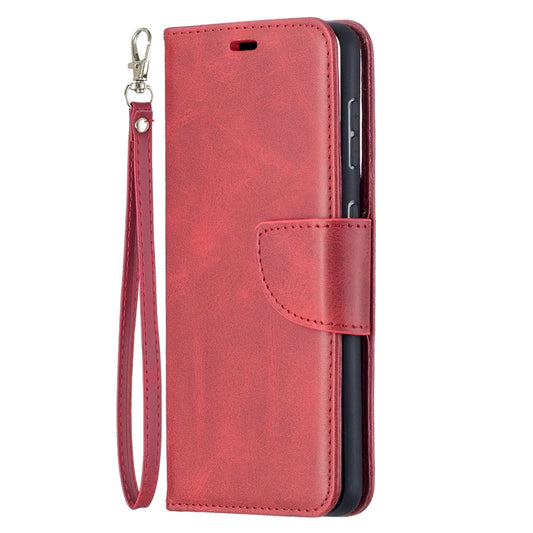 For Samsung Galaxy S21 5G Lambskin Texture Pure Color Horizontal Flip PU Leather Case with Holder & Card Slots & Wallet & Lanyard(Red) - Galaxy S21 5G Cases by buy2fix | Online Shopping UK | buy2fix