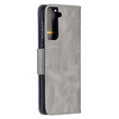 For Samsung Galaxy S21 5G Lambskin Texture Pure Color Horizontal Flip PU Leather Case with Holder & Card Slots & Wallet & Lanyard(Grey) - Galaxy S21 5G Cases by buy2fix | Online Shopping UK | buy2fix