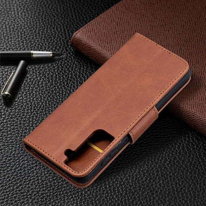For Samsung Galaxy S21 5G Lambskin Texture Pure Color Horizontal Flip PU Leather Case with Holder & Card Slots & Wallet & Lanyard(Brown) - Galaxy S21 5G Cases by buy2fix | Online Shopping UK | buy2fix