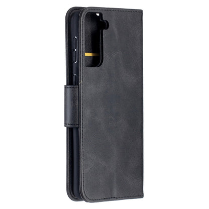For Samsung Galaxy S21+ 5G Lambskin Texture Pure Color Horizontal Flip PU Leather Case with Holder & Card Slots & Wallet & Lanyard(Black) - Galaxy S21+ 5G Cases by buy2fix | Online Shopping UK | buy2fix