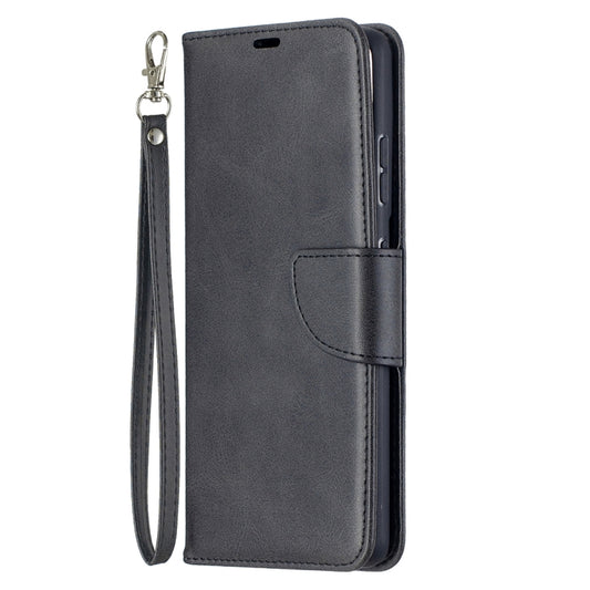 For Samsung Galaxy S21 Ultra 5G Lambskin Texture Pure Color Horizontal Flip PU Leather Case with Holder & Card Slots & Wallet & Lanyard(Black) - Galaxy S21 Ultra 5G Cases by buy2fix | Online Shopping UK | buy2fix