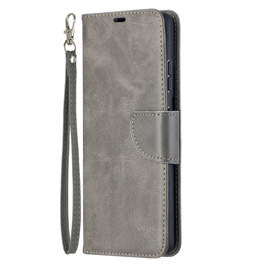 For Samsung Galaxy S21 Ultra 5G Lambskin Texture Pure Color Horizontal Flip PU Leather Case with Holder & Card Slots & Wallet & Lanyard(Grey) - Galaxy S21 Ultra 5G Cases by buy2fix | Online Shopping UK | buy2fix