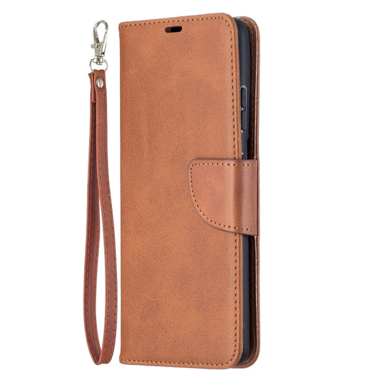 For Samsung Galaxy S21 Ultra 5G Lambskin Texture Pure Color Horizontal Flip PU Leather Case with Holder & Card Slots & Wallet & Lanyard(Brown) - Galaxy S21 Ultra 5G Cases by buy2fix | Online Shopping UK | buy2fix