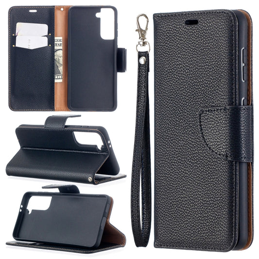 For Samsung Galaxy S21 5G Litchi Texture Pure Color Horizontal Flip Leather Case with Holder & Card Slots & Wallet & Lanyard(Black) - Galaxy S21 5G Cases by buy2fix | Online Shopping UK | buy2fix
