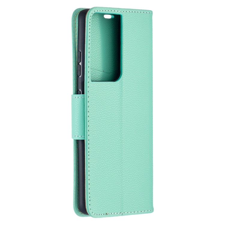 For Samsung Galaxy S21 Ultra 5G Litchi Texture Pure Color Horizontal Flip Leather Case with Holder & Card Slots & Wallet & Lanyard(Green) - Galaxy S21 Ultra 5G Cases by buy2fix | Online Shopping UK | buy2fix