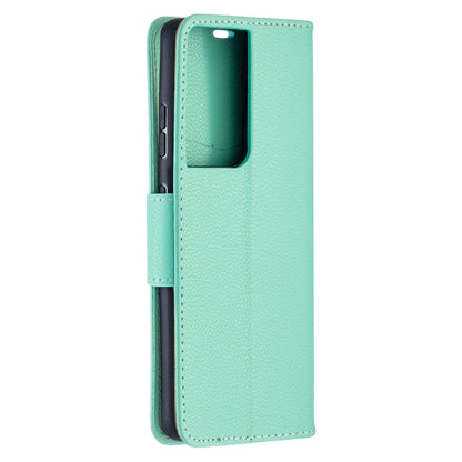 For Samsung Galaxy S21 Ultra 5G Litchi Texture Pure Color Horizontal Flip Leather Case with Holder & Card Slots & Wallet & Lanyard(Green) - Galaxy S21 Ultra 5G Cases by buy2fix | Online Shopping UK | buy2fix