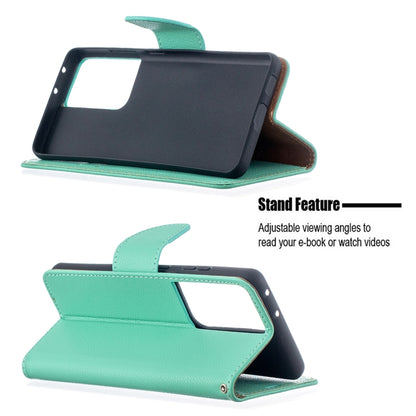 For Samsung Galaxy S21 Ultra 5G Litchi Texture Pure Color Horizontal Flip Leather Case with Holder & Card Slots & Wallet & Lanyard(Green) - Galaxy S21 Ultra 5G Cases by buy2fix | Online Shopping UK | buy2fix
