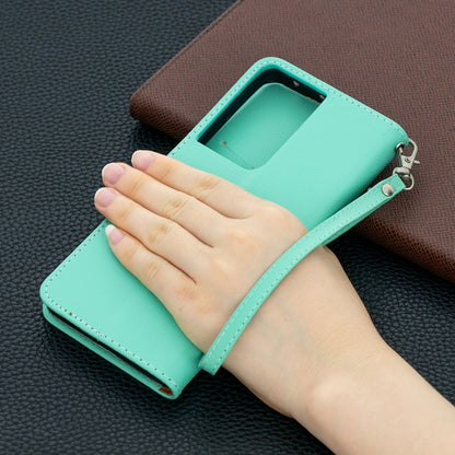 For Samsung Galaxy S21 Ultra 5G Litchi Texture Pure Color Horizontal Flip Leather Case with Holder & Card Slots & Wallet & Lanyard(Green) - Galaxy S21 Ultra 5G Cases by buy2fix | Online Shopping UK | buy2fix