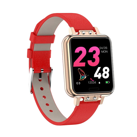 ZL13 1.22 inch Color Screen IP67 Waterproof Smart Watch, Support Sleep Monitor / Heart Rate Monitor / Menstrual Cycle Reminder, Style: Red Leather Strap by buy2fix