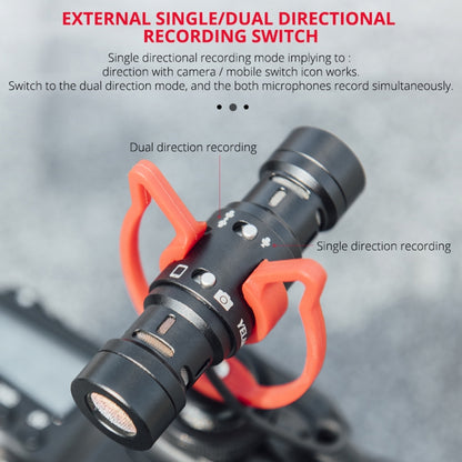 YELANGU MIC11 SLR Camera Mobile Phone Two-way Recording Microphone - Microphone by YELANGU | Online Shopping UK | buy2fix