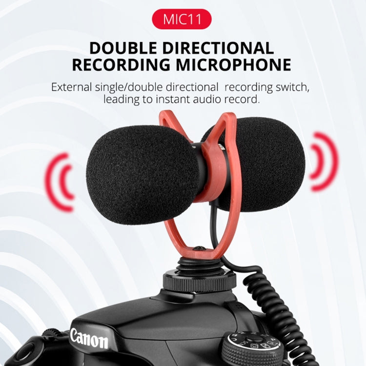 YELANGU MIC11 SLR Camera Mobile Phone Two-way Recording Microphone - Microphone by YELANGU | Online Shopping UK | buy2fix