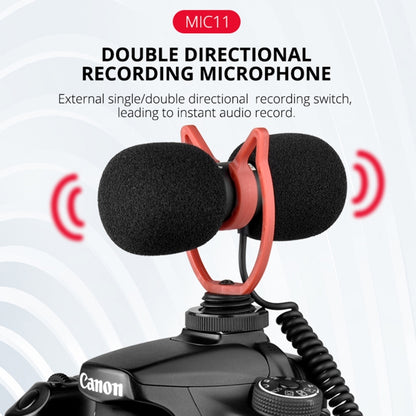 YELANGU MIC11 SLR Camera Mobile Phone Two-way Recording Microphone - Microphone by YELANGU | Online Shopping UK | buy2fix