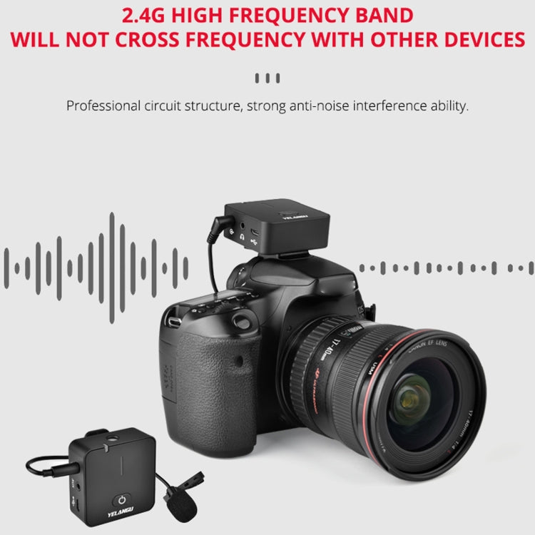 YELANGU MX5 2.4G Live Broadcast Interview Wireless Recording Camera Microphone, 1 Receiver to 1 Transmitter - Microphone by YELANGU | Online Shopping UK | buy2fix