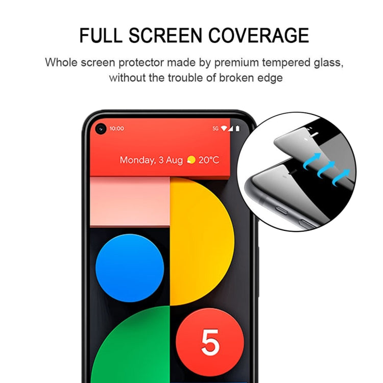 For Google Pixel 5 25 PCS Full Glue Full Screen Tempered Glass Film - Google Tempered Glass by buy2fix | Online Shopping UK | buy2fix