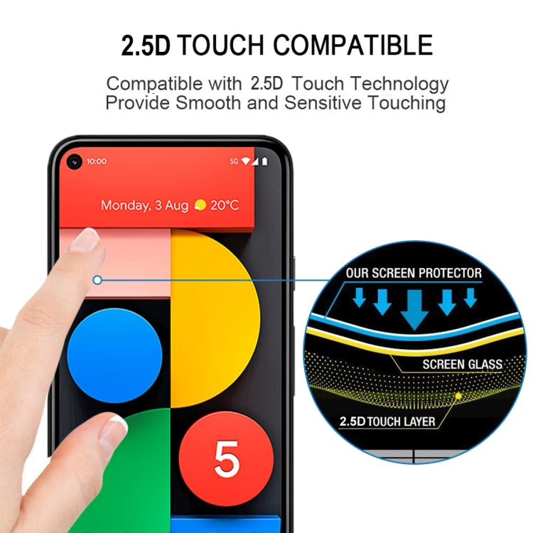 For Google Pixel 5 25 PCS Full Glue Full Screen Tempered Glass Film - Google Tempered Glass by buy2fix | Online Shopping UK | buy2fix