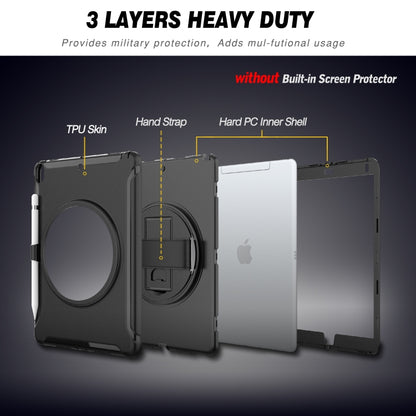 For iPad Pro 10.5 inch 360 Degree Rotation PC+TPU Protective Cover with Holder & Hand Strap(Black) - iPad Pro 10.5 inch Cases by buy2fix | Online Shopping UK | buy2fix