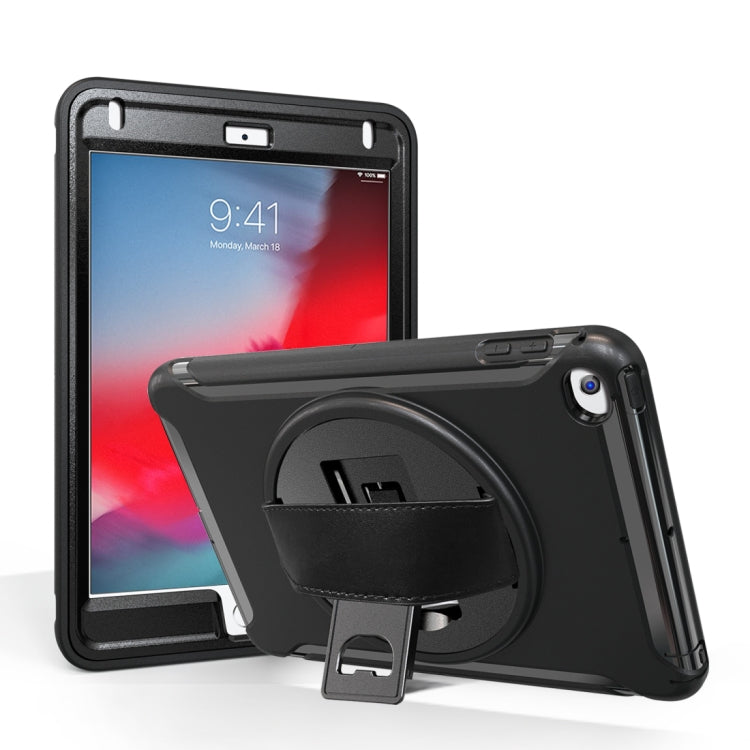 For iPad mini (2019) & mini 4 360 Degree Rotation PC+TPU Protective Cover with Holder & Hand Strap(Black) - iPad mini (2019) / mini 5 Cases by buy2fix | Online Shopping UK | buy2fix