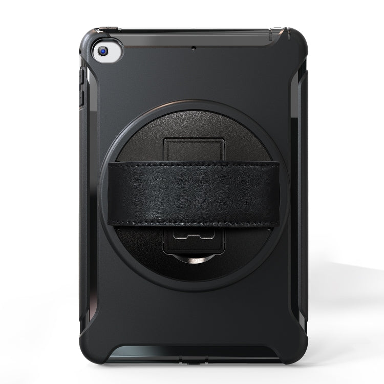 For iPad mini (2019) & mini 4 360 Degree Rotation PC+TPU Protective Cover with Holder & Hand Strap(Black) - iPad mini (2019) / mini 5 Cases by buy2fix | Online Shopping UK | buy2fix